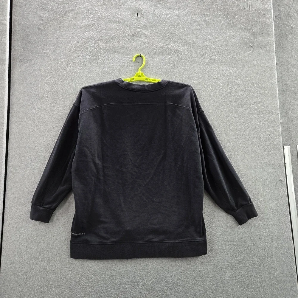Lululemon Women Sweatshirt 10 Black Activewear Logo Softstreme Pullover